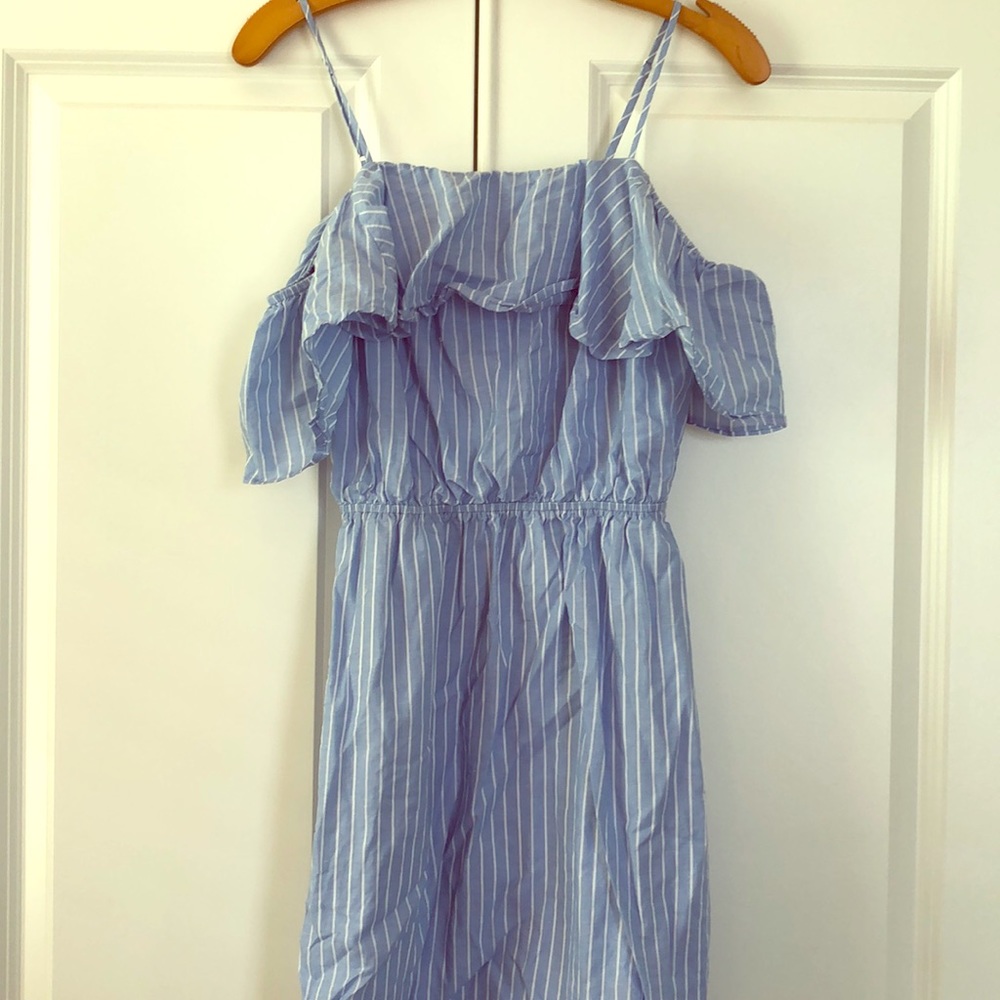 Blue off the shoulder sundress